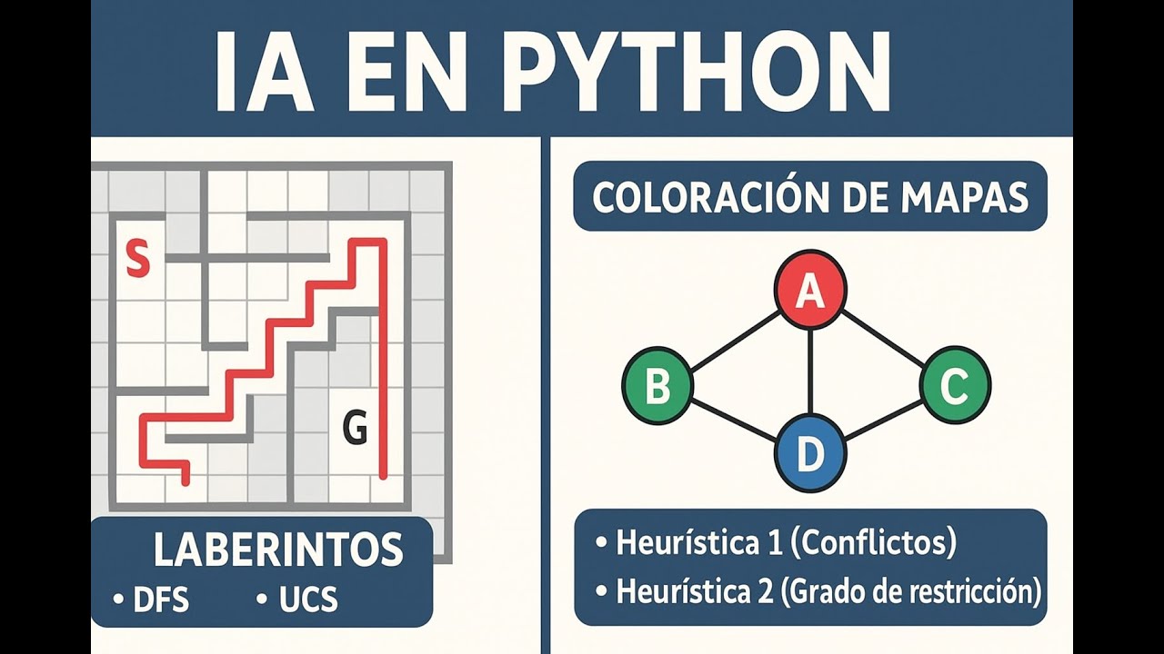Resolviendo Laberintos y Coloración de Mapas con IA en Python | DFS ...
