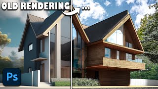 Make Your Dead Rendering POP 🎈 by using PHOTOSHOP Easily!🔥 #archviz #architecturevisualization
