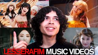 reacting to LE SSERAFIM Music Videos! (SPAGHETTI, UNFORGIVEN, SMART, DIFFERENT)