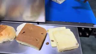 Horizontal multi-layer cake cutting machine /sandwich cutter #cakecutting #multilayer #sandwiches