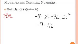 Lesson 3-3 (Video 1) - Imaginary Numbers (Adding and Subtracting Complex Numbers)