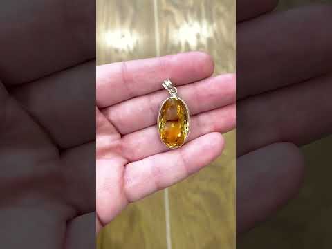 Цитрин серебряный кулон, 02625КЛЦ, видео 1