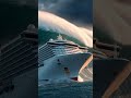 Giant Liner Fights a HUGE Wave Wall! 😳🌊 #liner #giantwave #shipstorm
