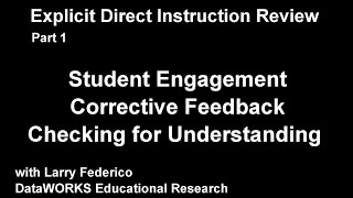Explicit Direct Instruction Review, Part 1 Profile