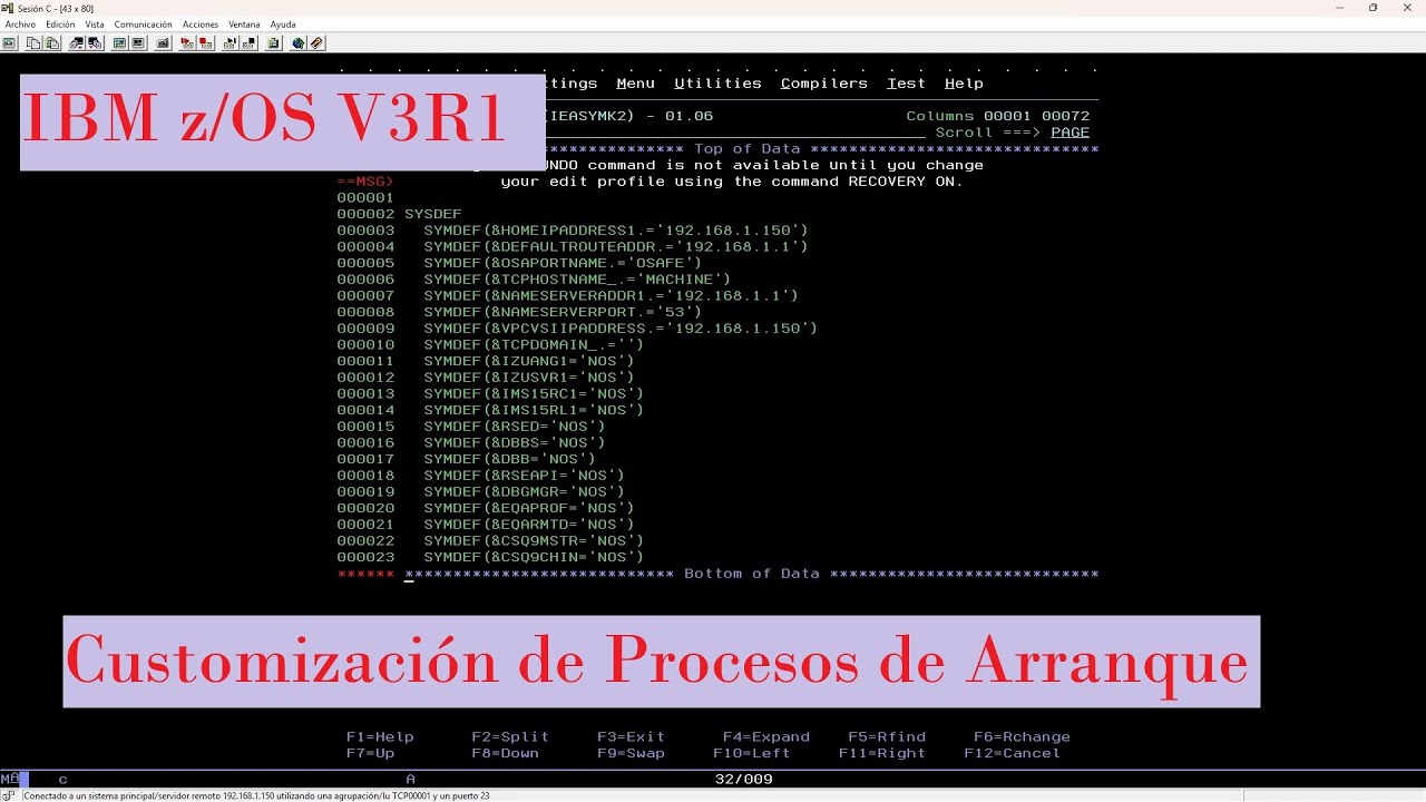 IBM z/OS V3R1: Customización de Procesos de Arranque