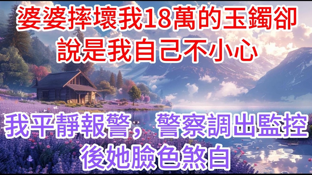 【完结】婆婆摔壞我18萬的玉鐲，卻說是我自己不小心，我平靜報警，警察調出監控後她臉色煞白#故事頻道