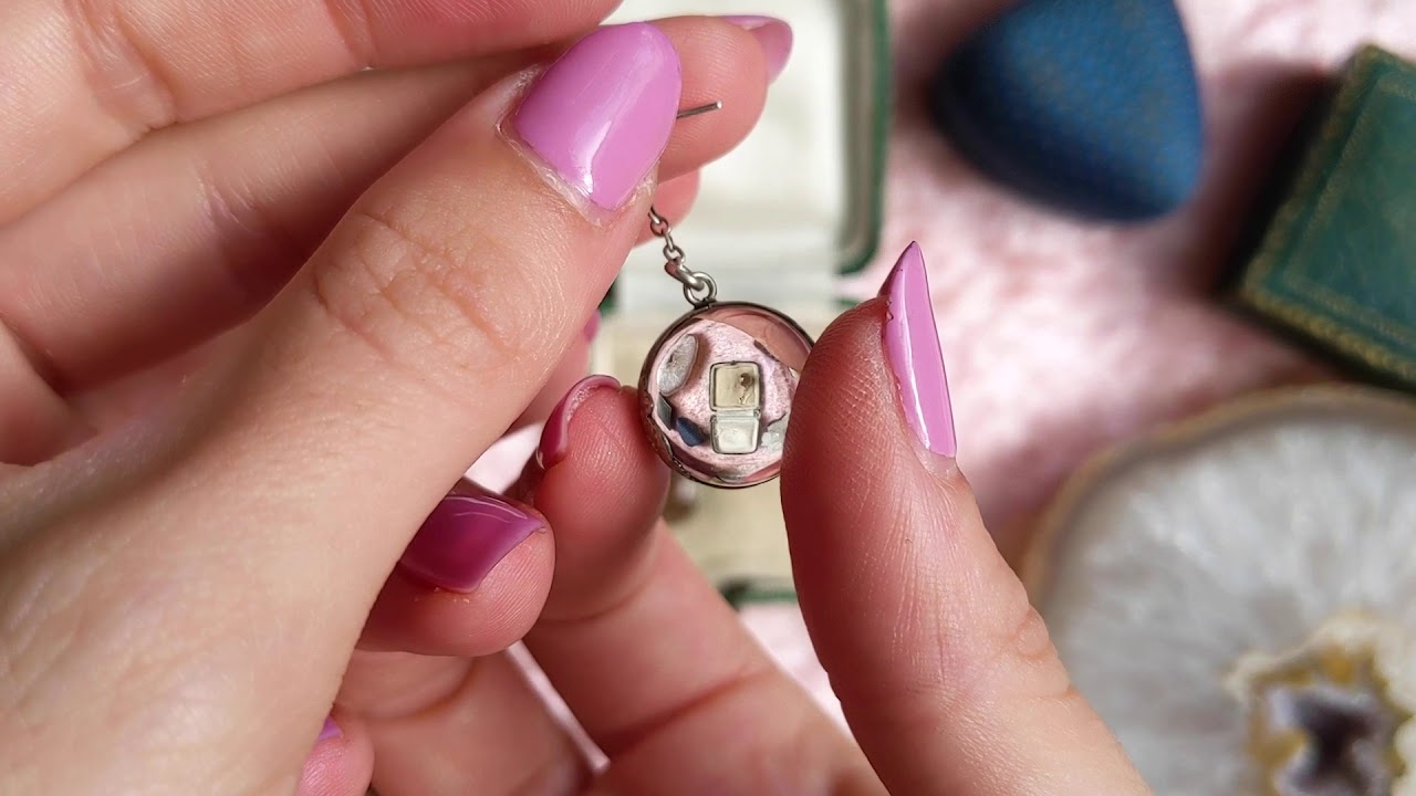 Antique Silver Pool of Light Rock Crystal Drop Earrings 