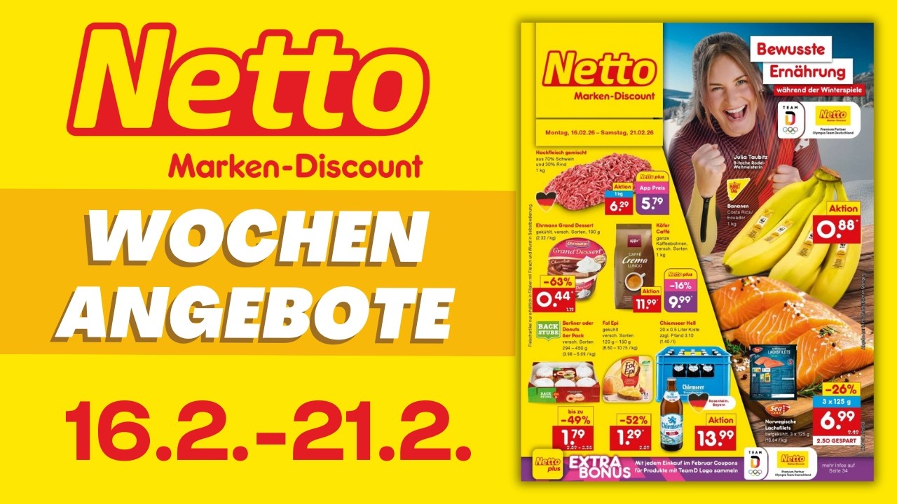 NETTO Prospekt aktuell 📄 Angebote gültig ab Montag 16.2.2026 | Prospekt Check 