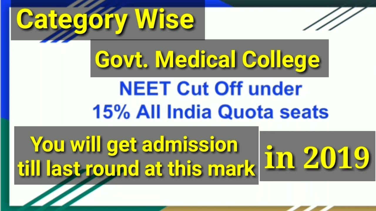 NEET 2019 Cut off Marks under AIQ