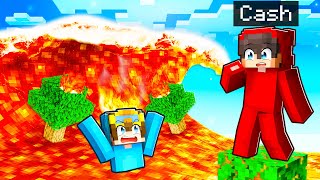 We're STRANDED By A Lava TSUNAMI In Minecraft!