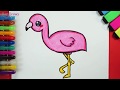 How to draw a cute FLAMINGO - Cómo dibujar un FLAMENCO kawaii