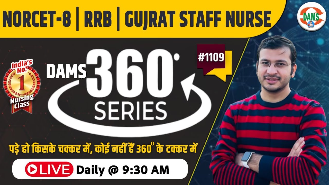 360 Degree Series 🔥| 360 Degree Most Imp MCQs #1109 | NORCET & All Nursing Exam | Siddharth Sir