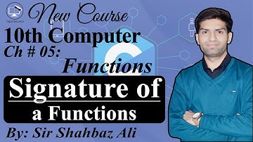 Signature of Function in C | Function Signature | 10th Computer Chapter 5 | Digital Education