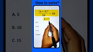 (x+5)²/10 = 10 | Exponent Fraction Math #maths #shorts