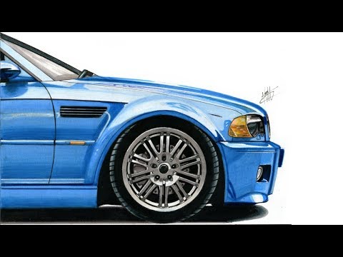 realistic-car-drawing---bmw-e46-m3---time-lapse