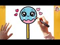 How to Draw a Cute Lollipop Easy | Kawaii Candy Drawing Step by Step for Kids ????????