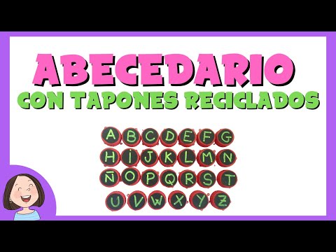 Abecedario con tapones reciclados.