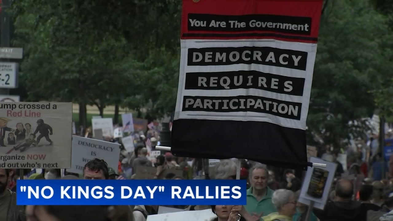 Thousands of demonstrators gather in Philadelphia for 'No Kings' rally