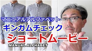 【ショートムービー】マニュアルアルファベット　ギンガムチェック　ボタンダウンシャツ　ブルーライン（ＢＬＵＥＬＩＮＥ）