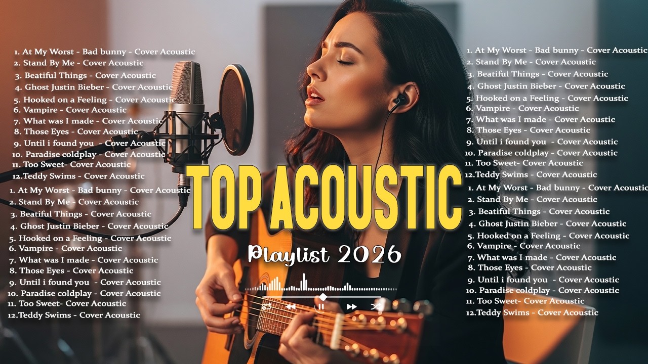 Top Acoustic Playlist 2026🎵| New English Acoustic Love Song | Viral TikTok Mix 2026 ~ At my Worst