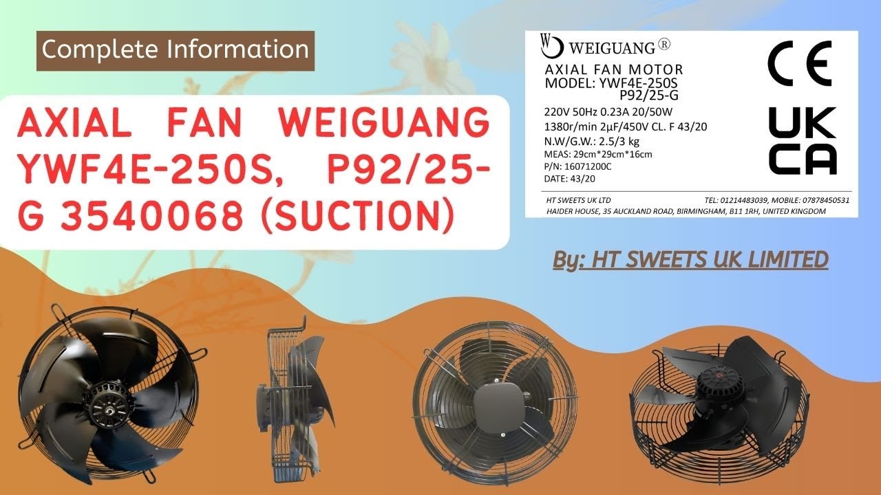 Moteur De Ventilateur Axial WEIGUANG YWF4E-330S - 330mm Pour Unité Réfrigérante - Neuf D'origine