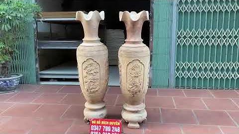 Lục bình đục tứ quý cao 1m60 gỗ xà cừ. Sẵn số lượng lớn.