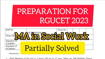 MA in Social Work Question paper  l RGUCET 2023 ll Partially Solved ll Instructions ll Entrance exam