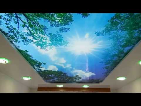 Stretch Ceiling Translucent 3D  with Art Print & back  LED light
