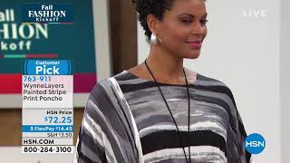 WynneLayers Painted Stripe Print Poncho