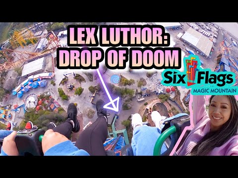 Video: Lex Luthor: Drop of Doom na Six Flags Magic Mountain