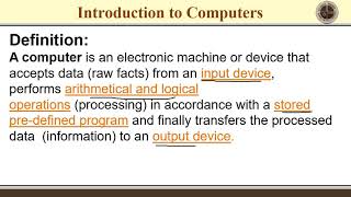 COMPUTER STUDIES FORM 1: INTRODUCTION TO COMPUTERS