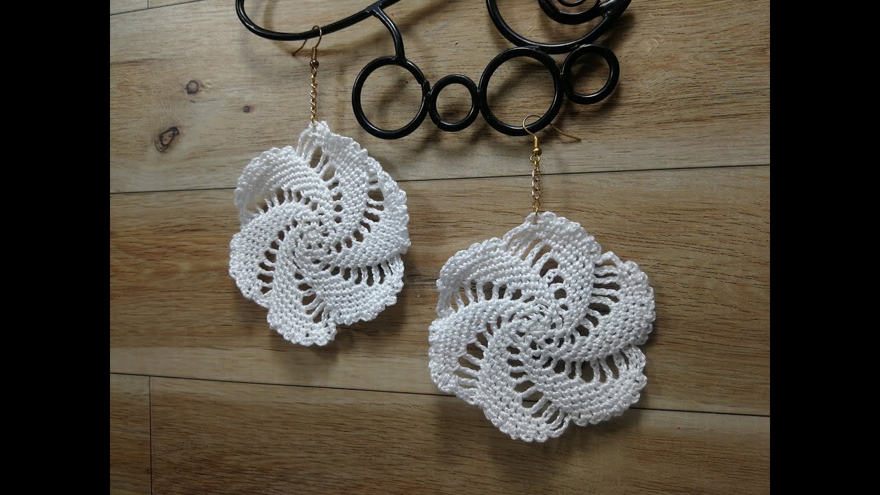 Hermosos aretes en crochet, Tutorial facil de hacer