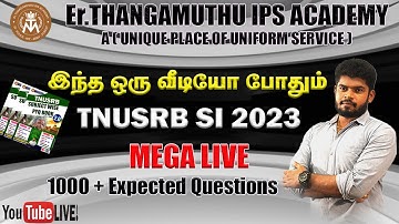 TNUSRB || DAY-4 || SI 2023 || PYQ BOOK || 1000 + Expected Questions || | @er.thangamuthustudycircle