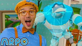 Blippi Gives ARPO A Shock... Literally 🤖 Cartoons For Kids | Arpo Full Episodes | After School Club