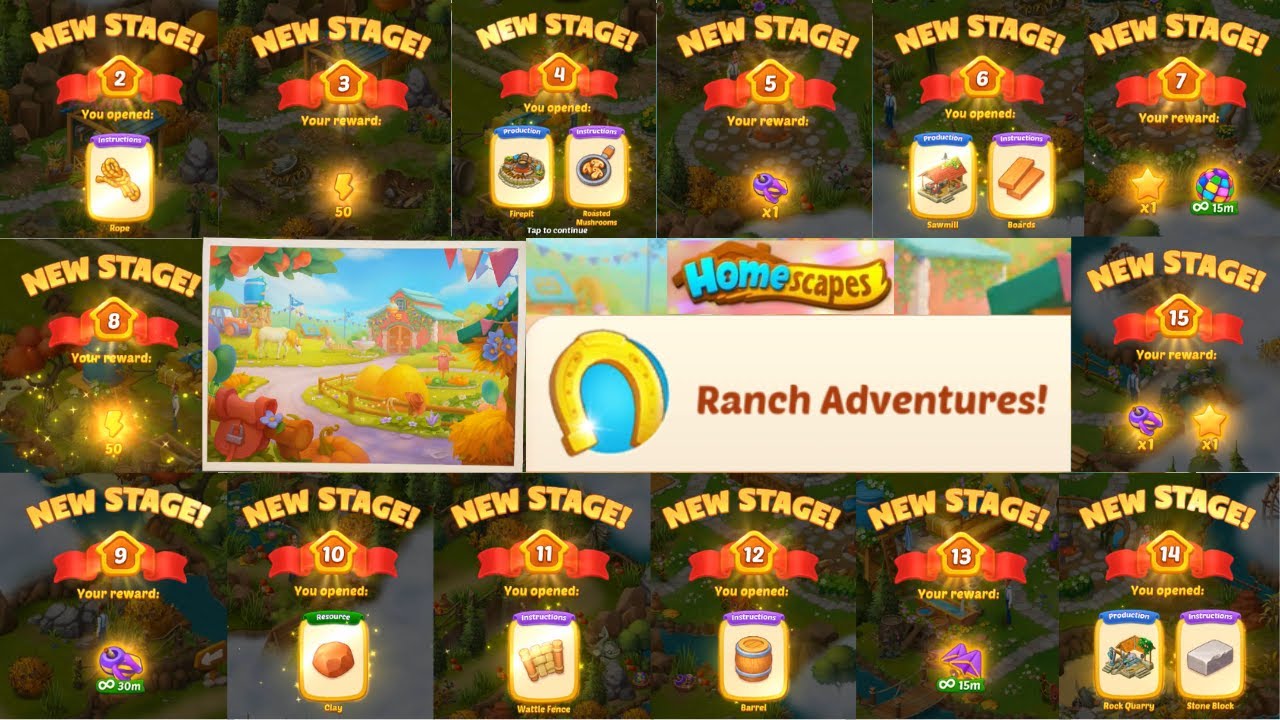 Homescapes Ranch Adventure Stage 1 to 15 - YouTube