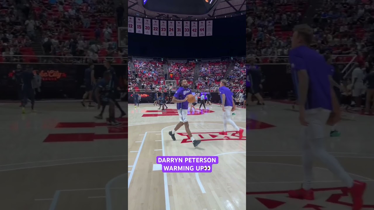 Darryn Peterson gets warm in the layup line before Summer League game