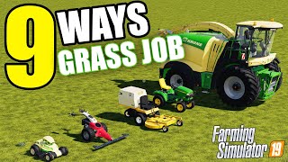 9 WAYS TO GRASS JOB IN Farming Simulator 19