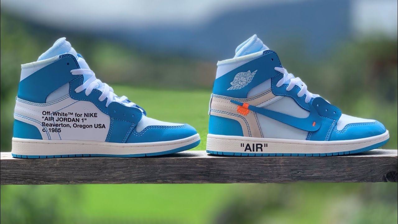 Nike Air Jordan 1 Off White UNC Unboxing & Review - YouTube