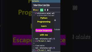 Python tutorial for beginners in hindi II What is Escape Sequence in PythonIIpython series (part-10)