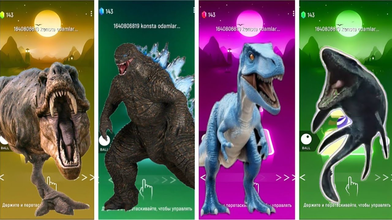 Epic Monster Swipe Battle – T-Rex vs Godzilla vs Sea Beast