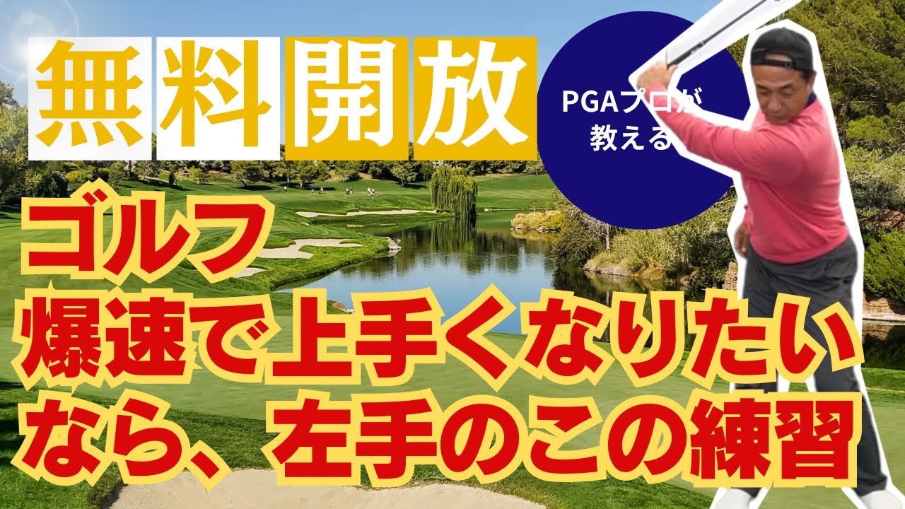 【ゴルフ】爆速で上手くなりたいなら、左手のこの練習❗️PGAプロの美スイング⛳️ゴルフレッスン