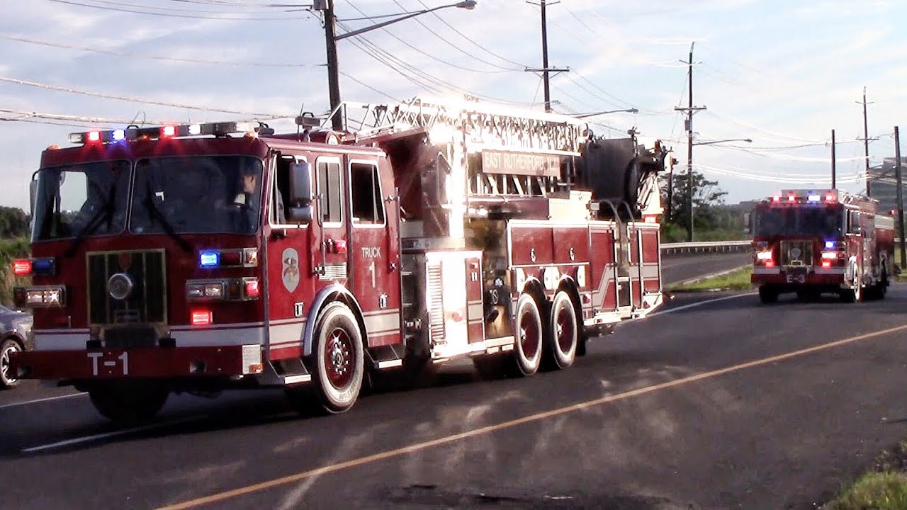 East Rutherford Fire Department Truck 1 And Engine 3 Responding 7-6-18