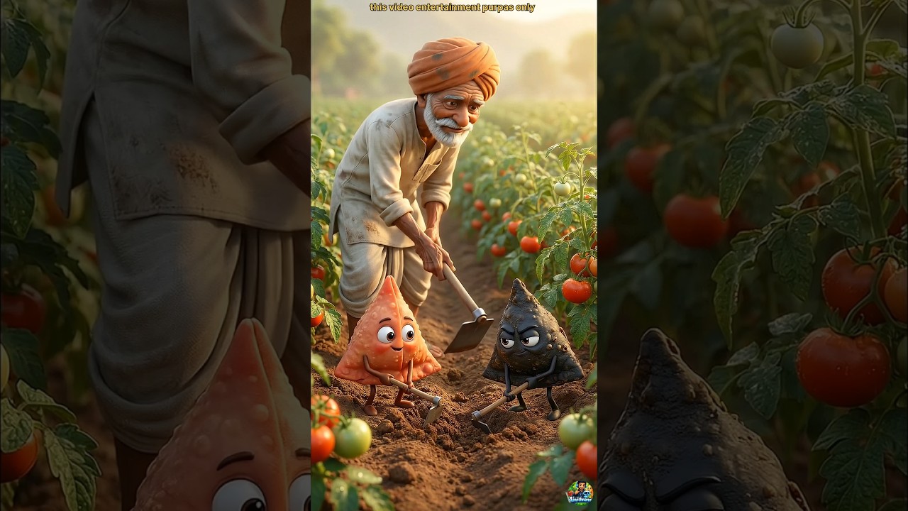 A Greedy Samosa Ruined a Farmer’s Life 😢|#ai #cartoon #story #shorts