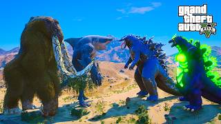 Godzilla Super & Venom Godzilla vs Behemoth & Mutant Shark in GTA 5 Mods! Epic Battle
