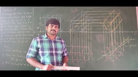 32 - Orthographic projection of hexagonal prism resting on HP- Mod 3 - Engineering Graphics by GHM