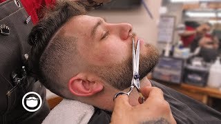 Low Bald Fade with Hard Part Haircut | South Austin Barber Shop