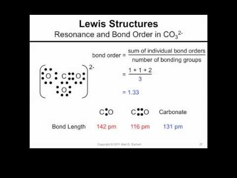 Chemistry, Lewis Structure, Electron Dot Structure, Resonance, Bond Order. 