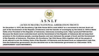 Aceh Sumatra National Liberation Front (ASNLF) December 04, 1976
