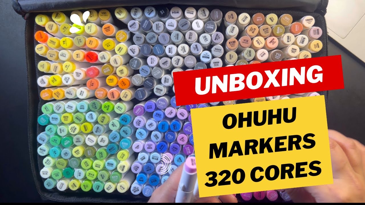 Unboxing e tabelando marcadores Ohuhu 320 cores