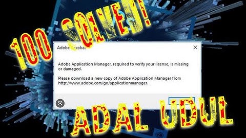 Adobe application Manager, required to run your product is missing or damaged.